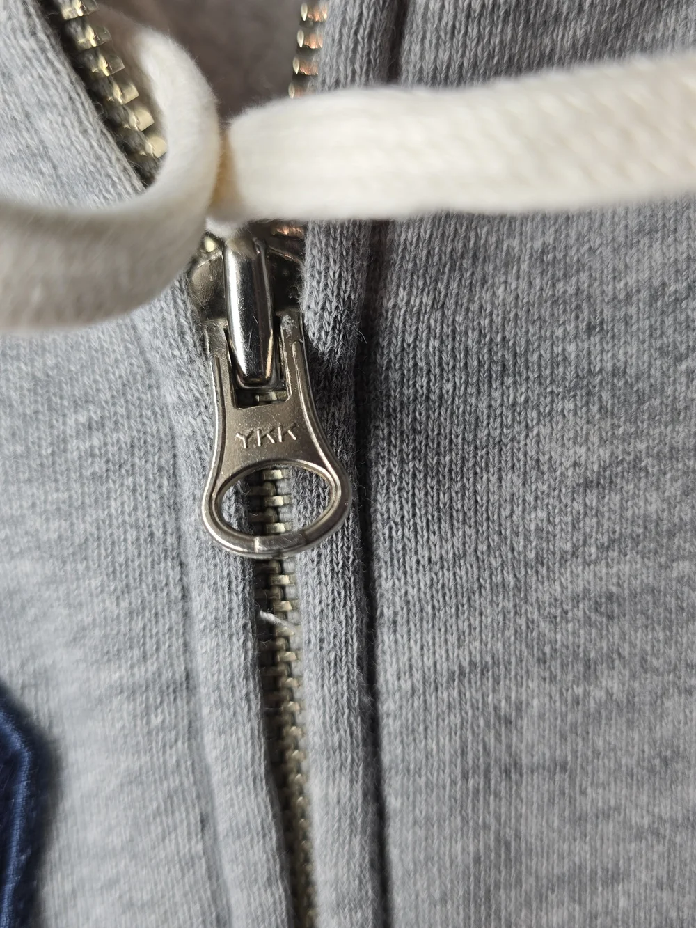 Ralph Lauren Men's Grey Chenille RL Patch Zip Fleece Hoodie Y2k